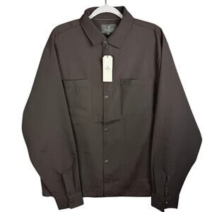 Saints Studio Overshirt Jacket Brown Ribbed Snap Front Men’s Large NWT $80 MSRP